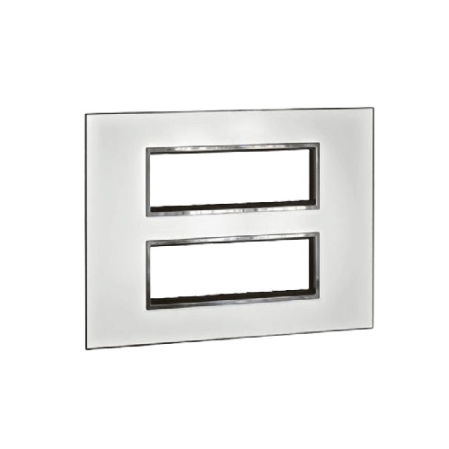 Legrand Arteor Mirror White Cover Plate With Frame, 2x6 M, 5757 74